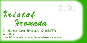 kristof hromada business card